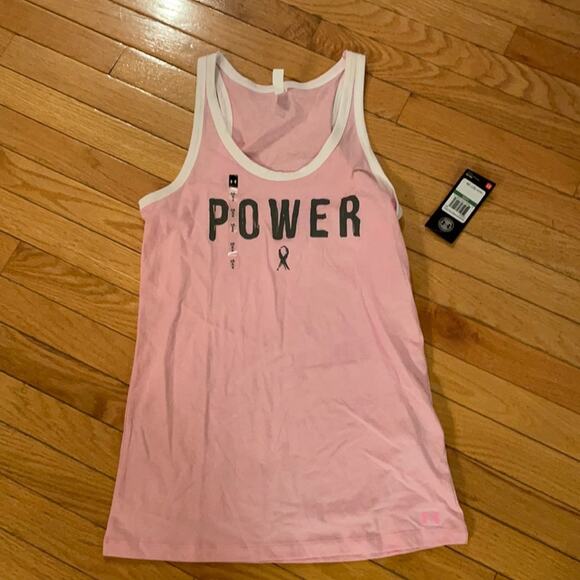 Under Armour power breast cancer awareness tank large NWT - Picture 2 of 5